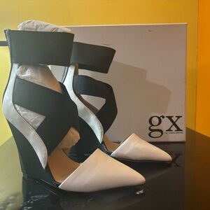 GX by Gwen Stefani Black and White Wedge Heels